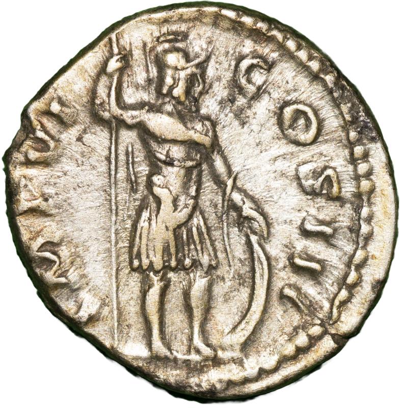 The back of an ancient coin.